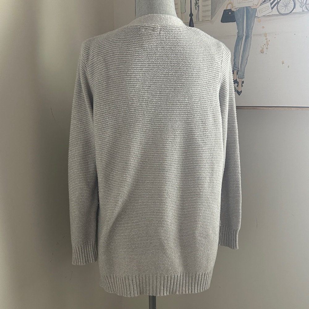 Cotton Emporium Light Gray Open-Front Cardigan - Picture 3 of 5